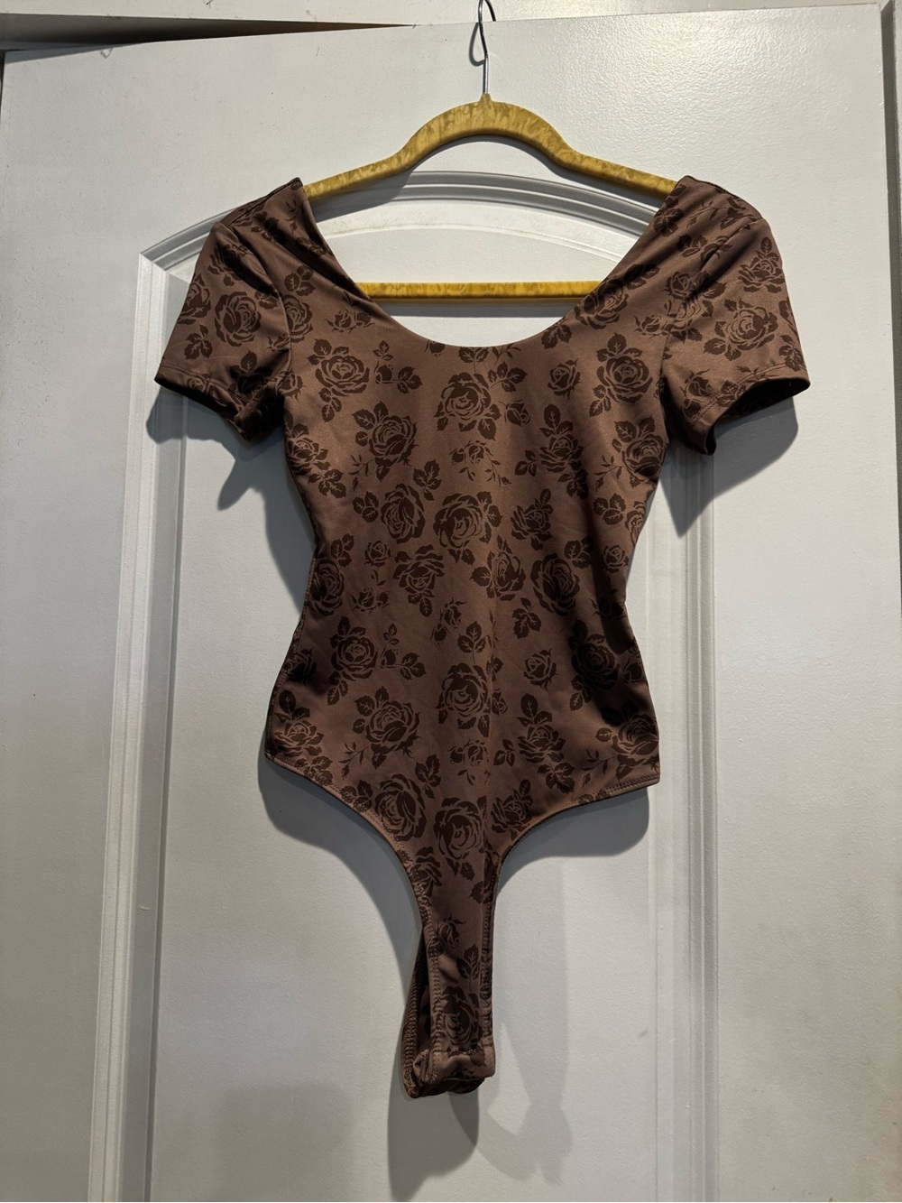 Urban Heritage Brown Floral Scoop Neck Bodysuit
